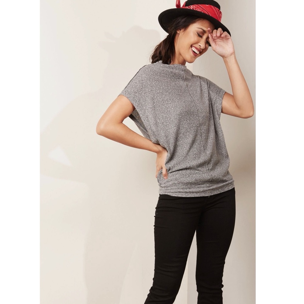 Free People // We The Free Madeline Ribbed Blue Top NWOT🌛 - Picture 1 of 10